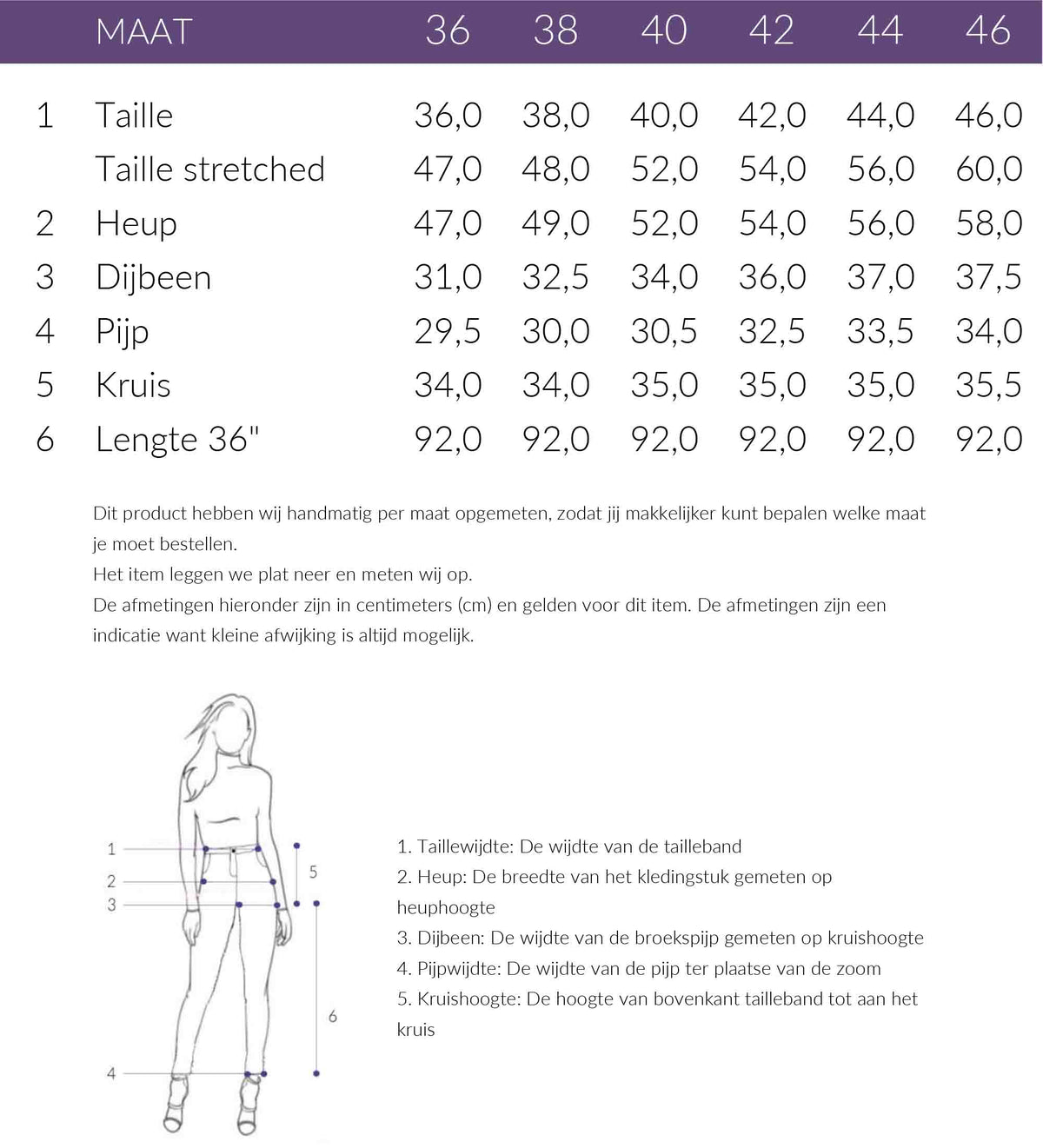 Maattabel Only-M Broek Wide Missonie | Tall
