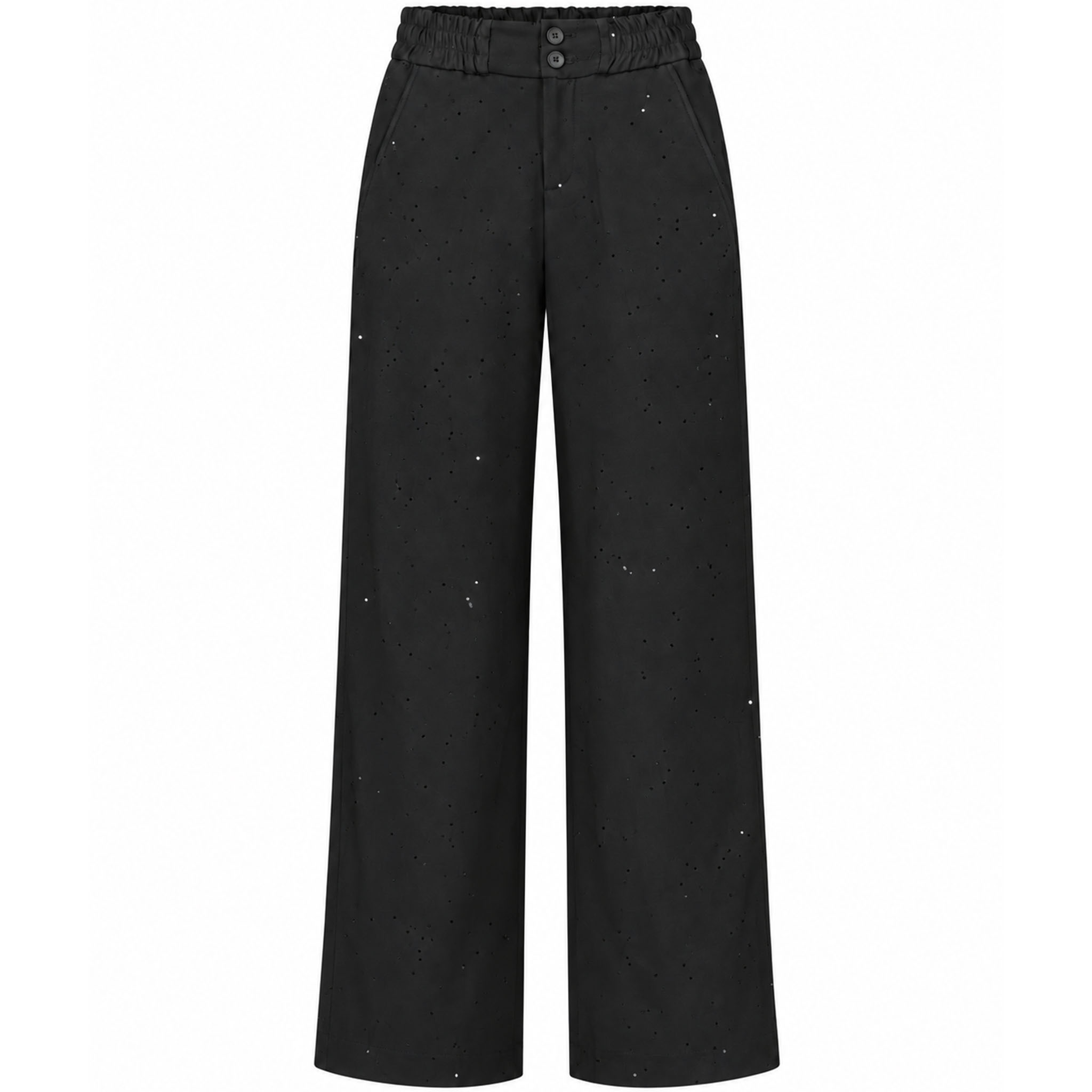 Only-M Broek Wijd Zwart Pailletten | Tall