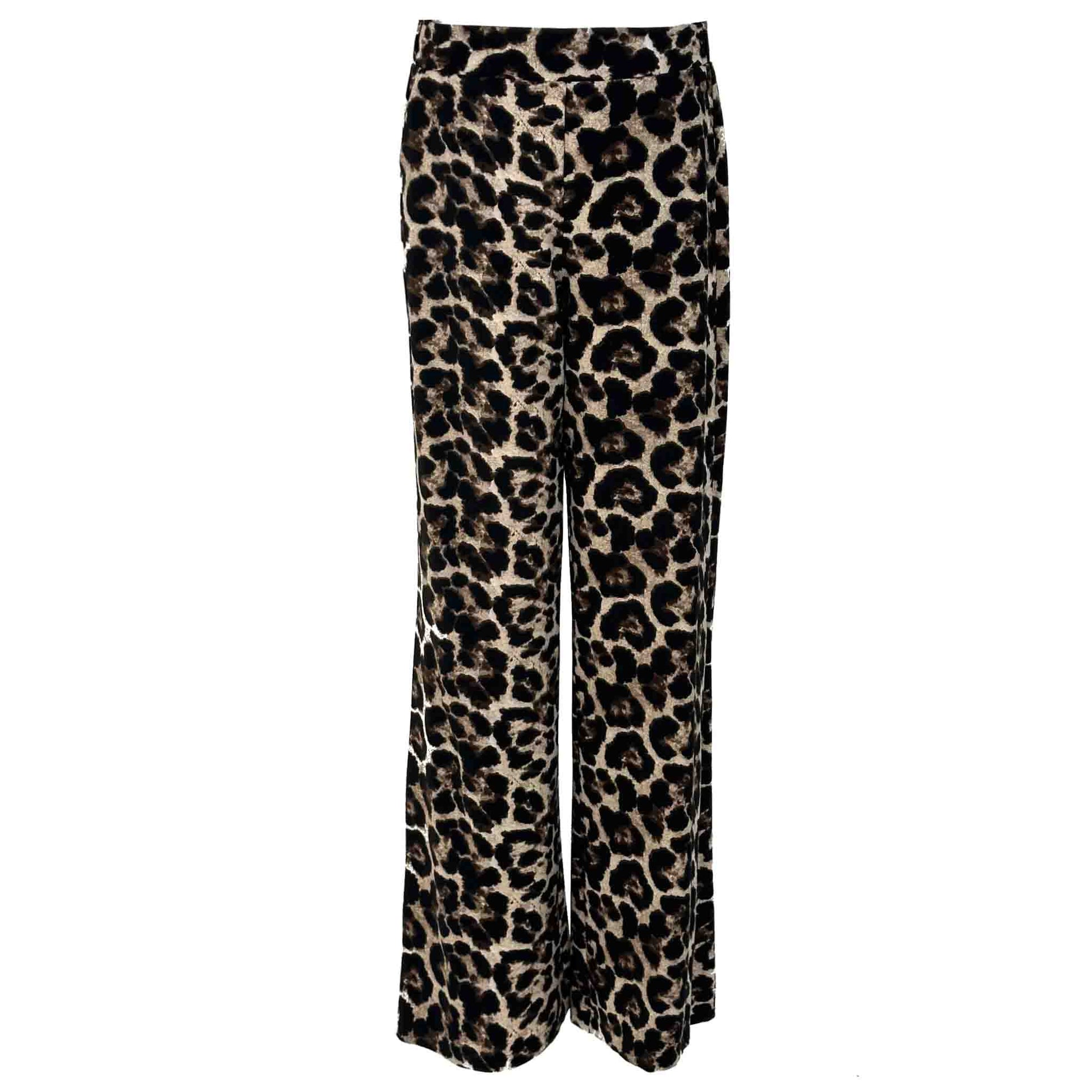 Only-M Pants Wide long women Leopardo