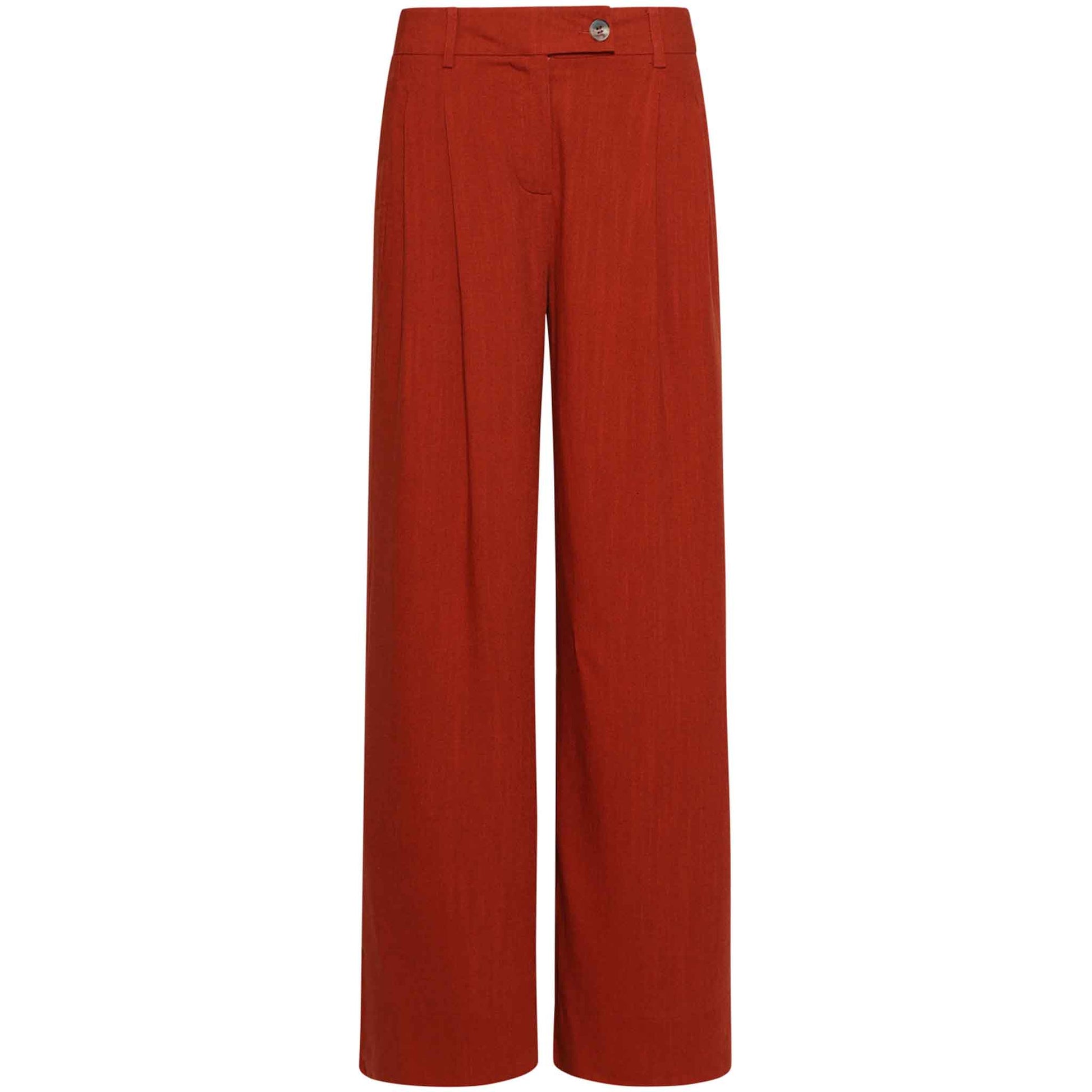 Smashed Lemon Broek Brique | Tall lange dames vooraanzicht