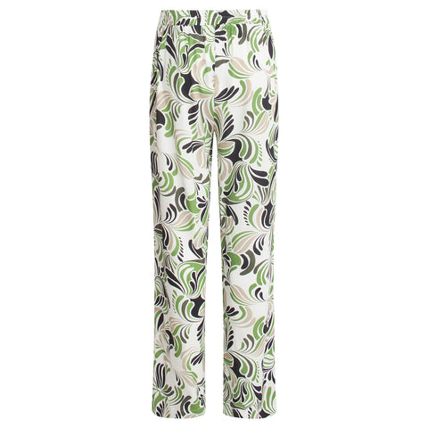 Smashed Lemon Broek Multi Groen, tall kleding voor lange dames, achteraanzicht