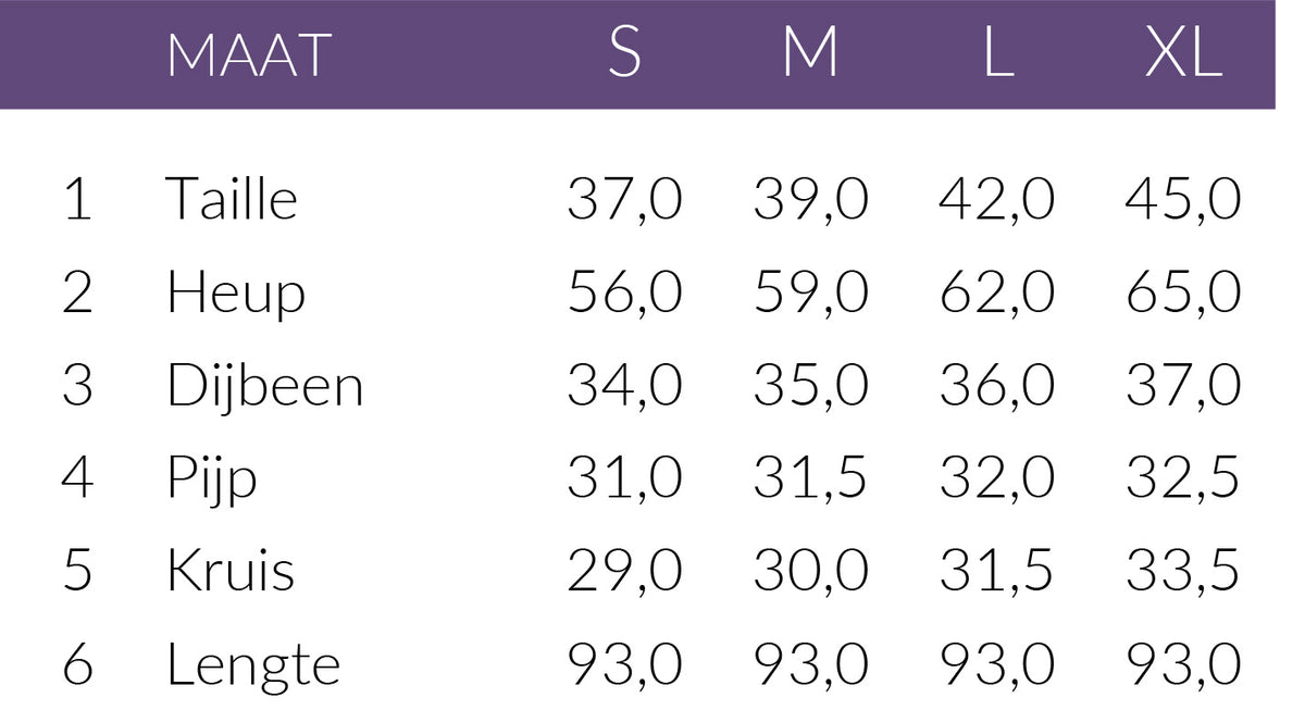 Maattabel Smashed Lemon Broek Multi Groen | Tall