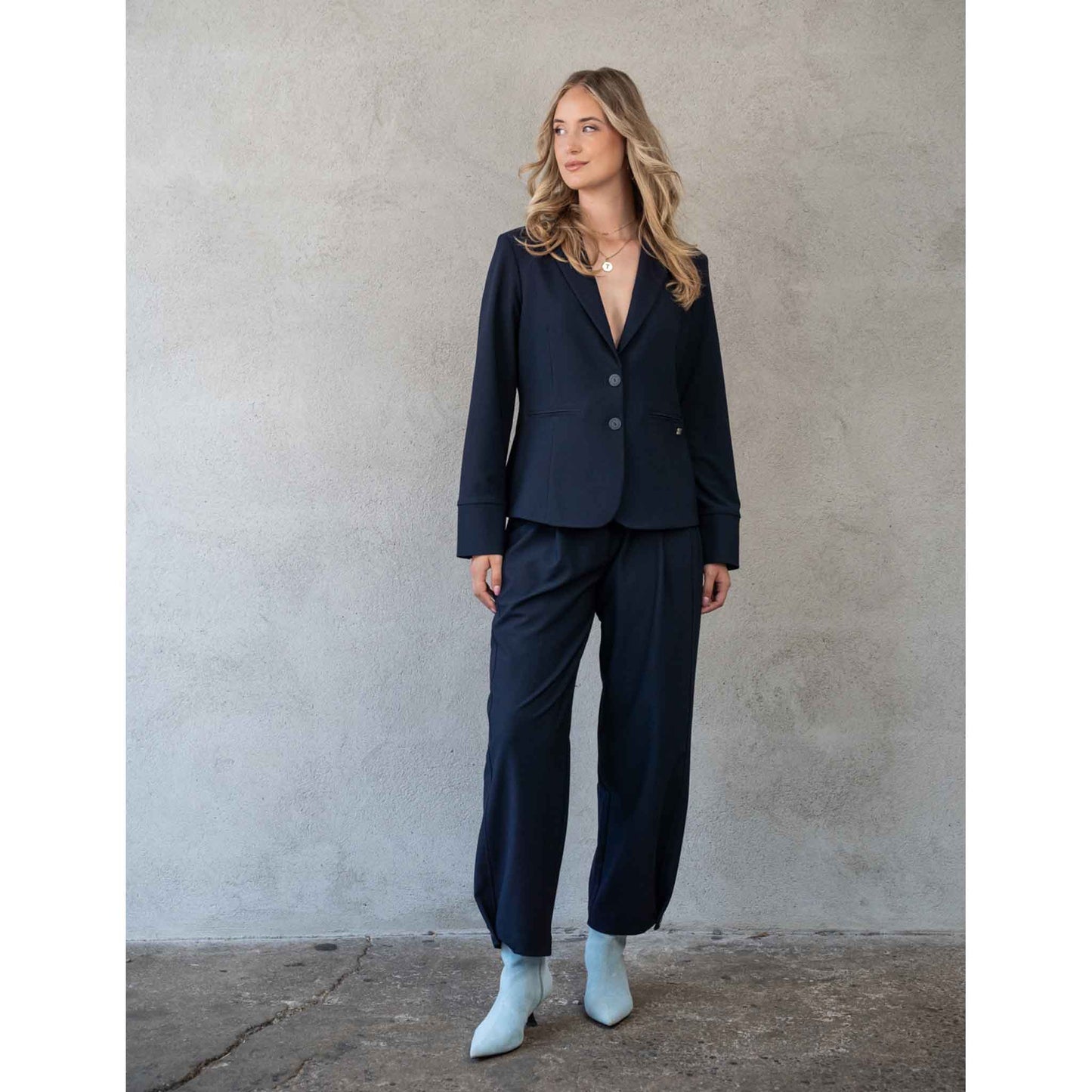 TQ Blazer Manja Textured Donkerblauw | Tall