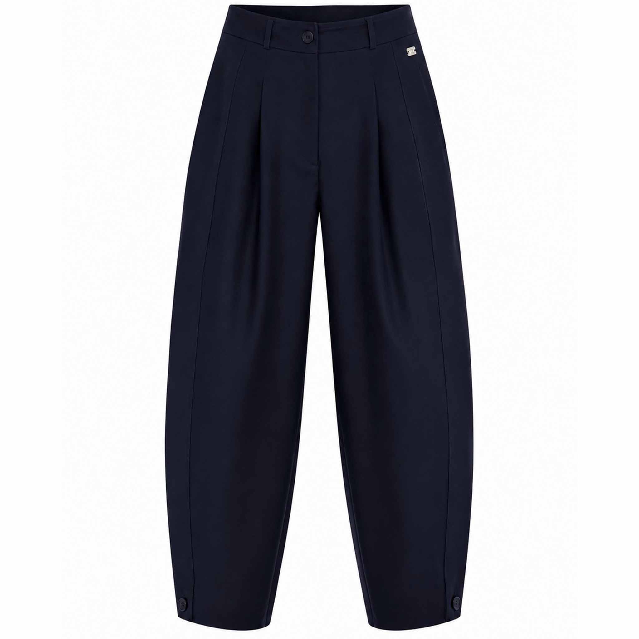 TQ Broek Jette Structured Donkerblauw met extra beenlengte – voorzijde – lange dames mode