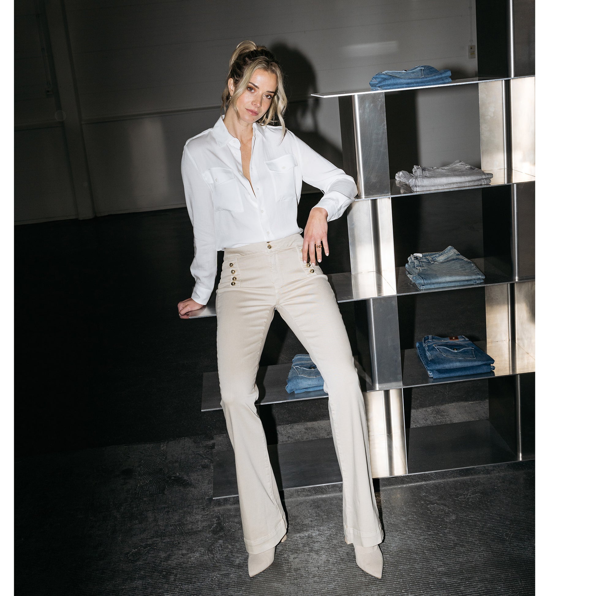 Tall DNM Pure Flynn Buttons Sand