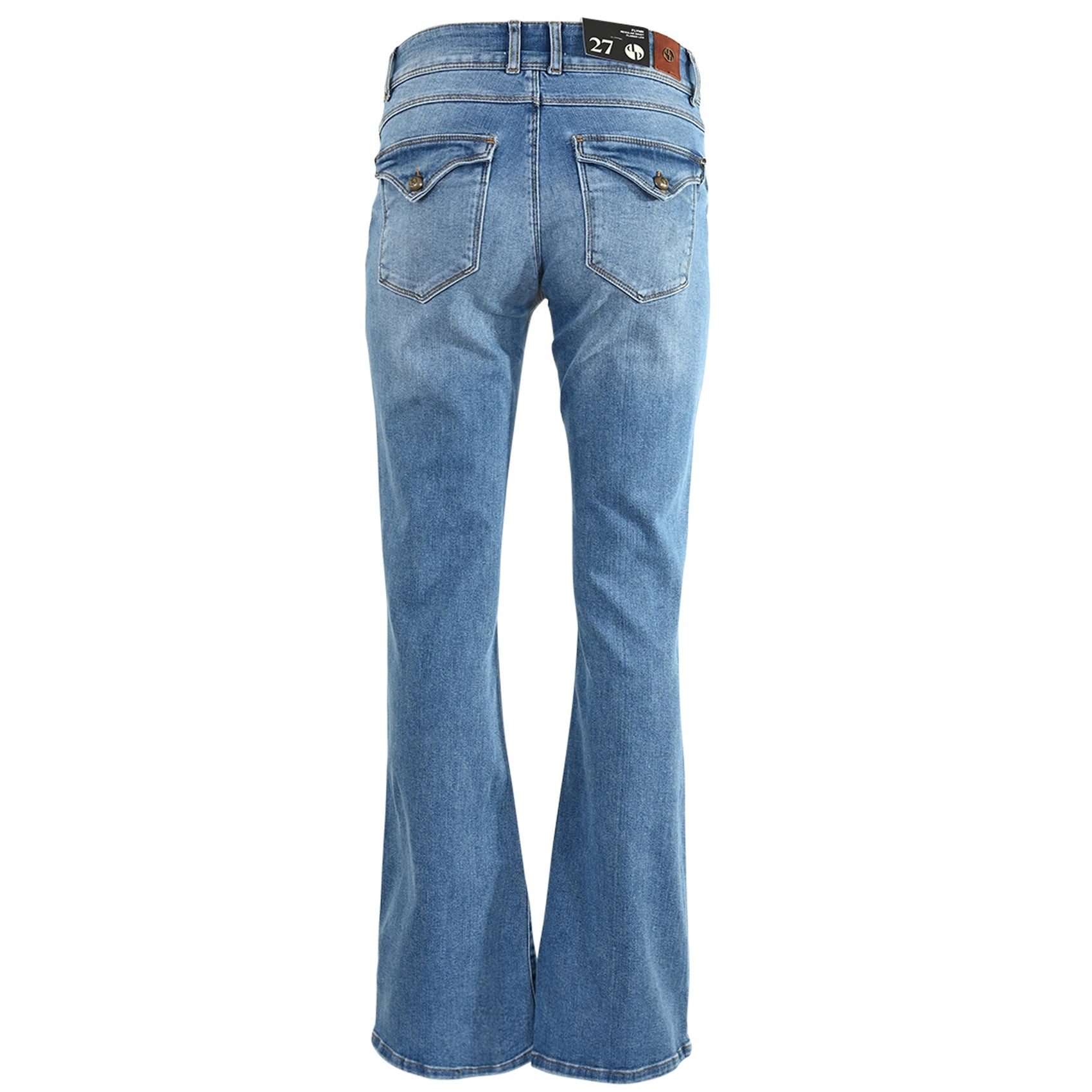 DNM Pure Flynn Flap Lt Eff Blue, tall kleding voor lange dames, achteraanzicht