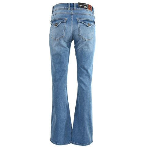 DNM Pure Flynn Flap Lt Eff Blue, tall kleding voor lange dames, achteraanzicht