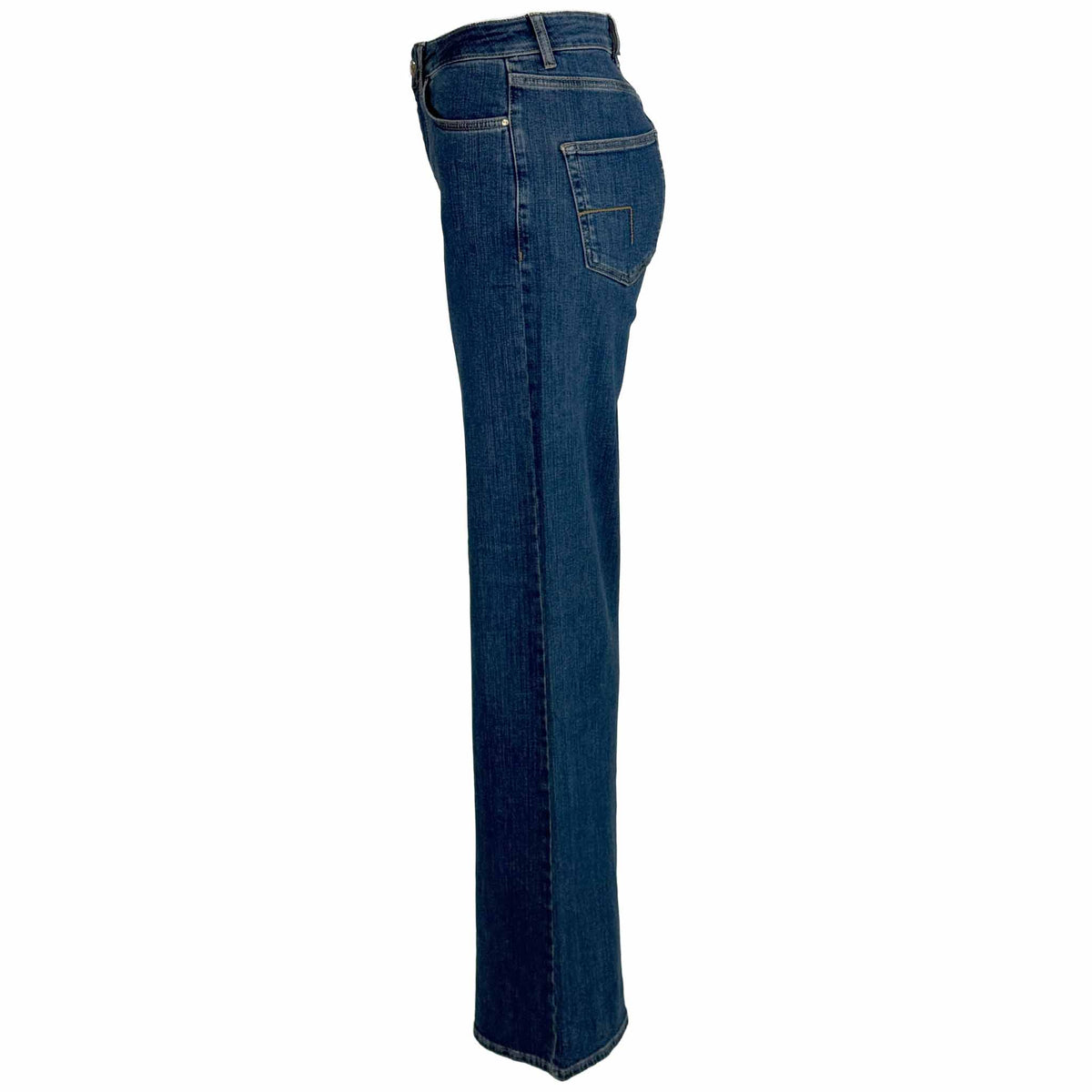 DNM Pure Franky True Blue, kleding voor lange vrouwen, zijaanzicht