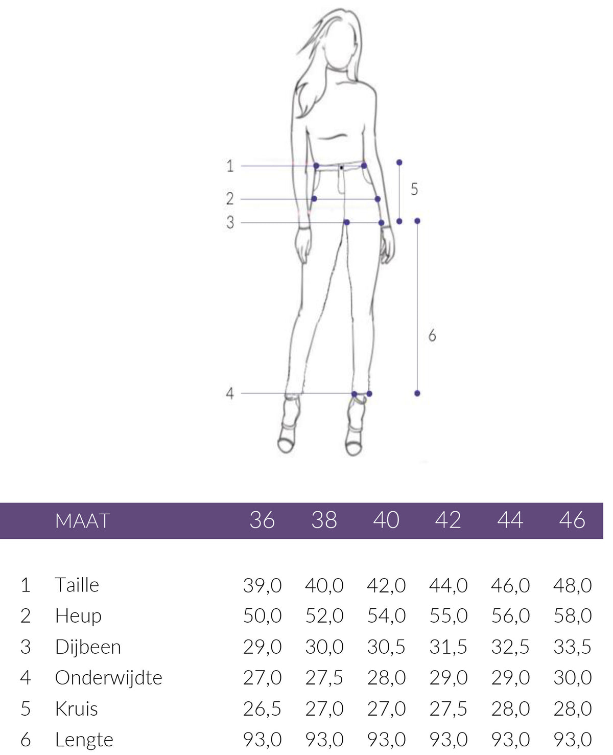 Maattabel DNM Pure Brando Croco Print | Tall