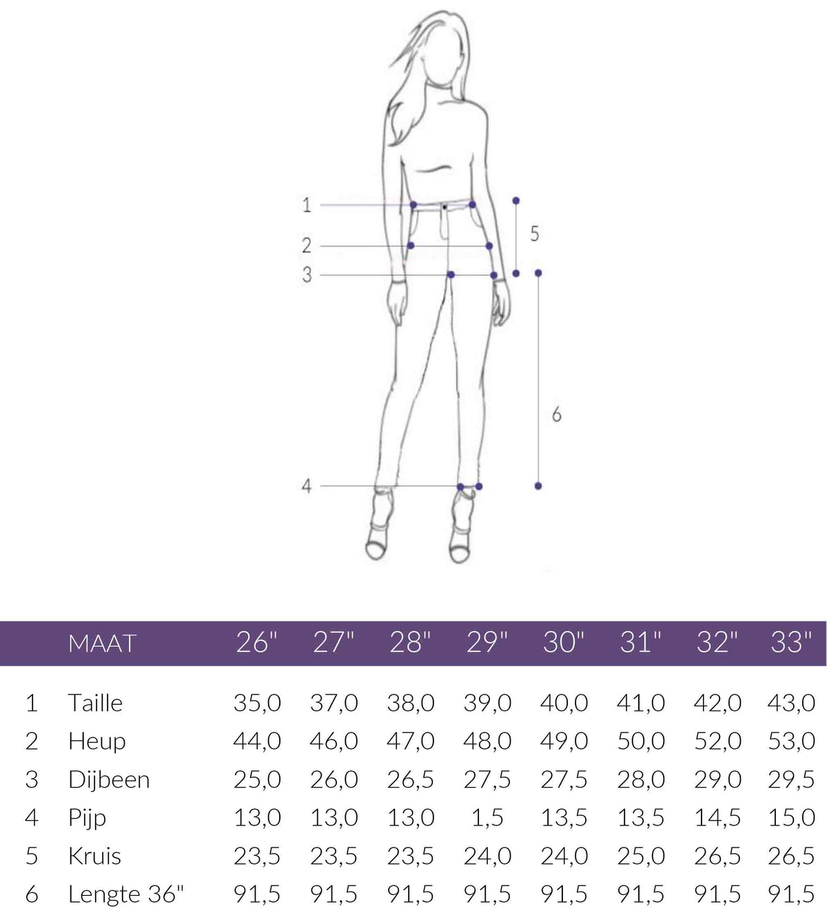 Maattabel DNM Pure Cargo Honey | Tall