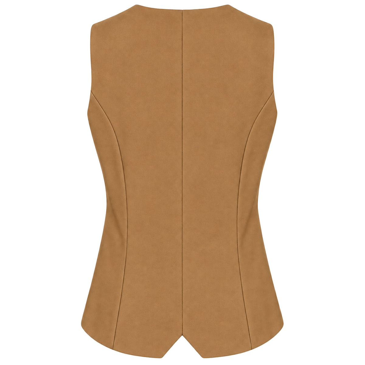 LongLady Gilet Gina Caramel, tall kleding voor lange vrouwen achterzijde