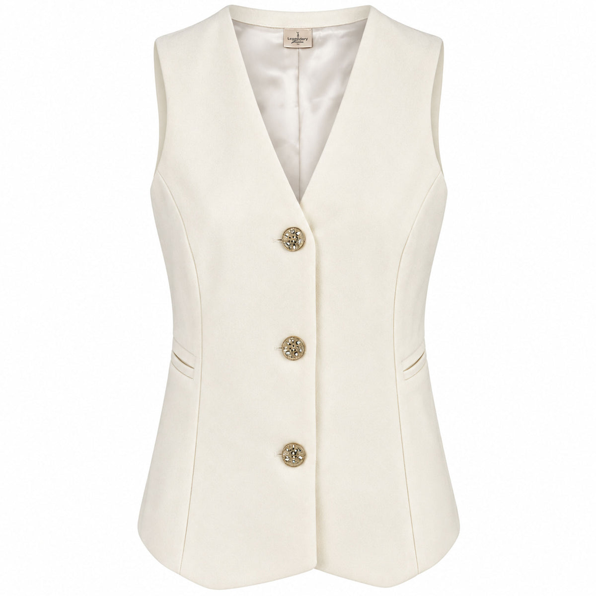 LongLady Gilet Gina Offwhite, tall kleding voor lange vrouwen voorkant