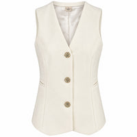LongLady Gilet Gina Offwhite, tall kleding voor lange vrouwen voorkant