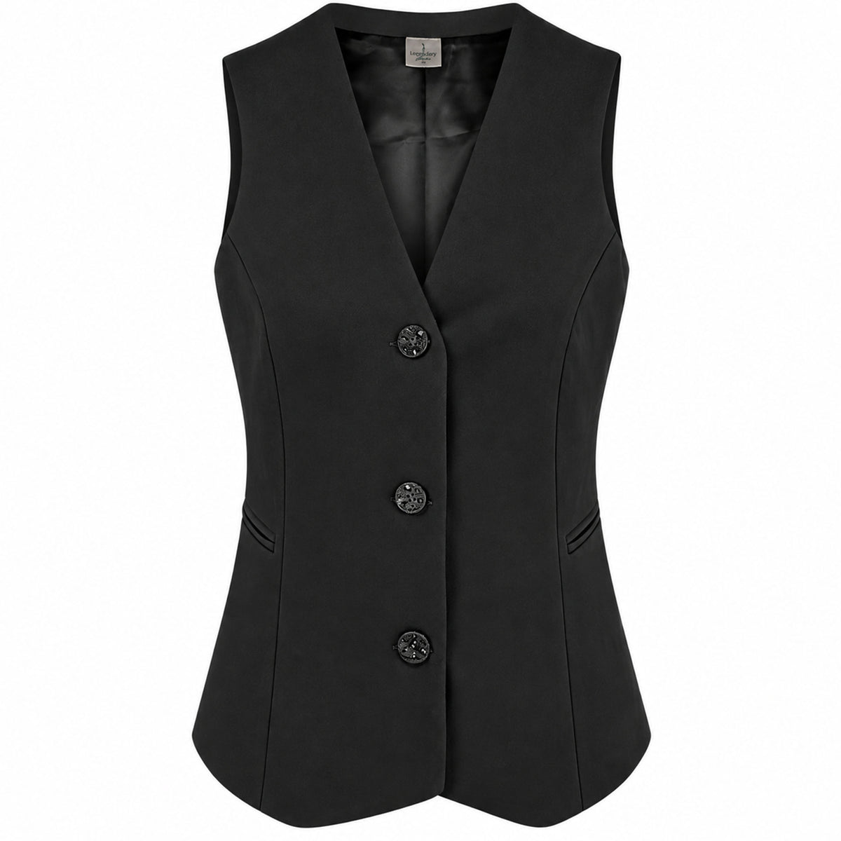 LongLady Gilet Gina Zwart, tall kleding voor lange vrouwen voorkant