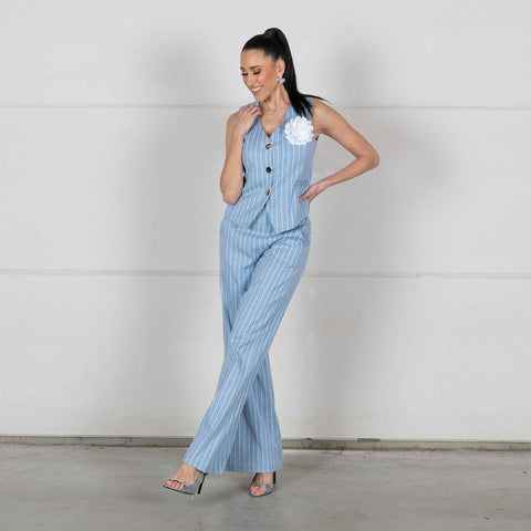 Only-M Gilet Denim Stripe, tall kleding voor lange vrouwen