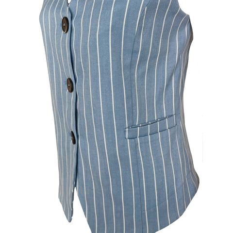 Only-M Gilet Denim Stripe, kleding voor lange vrouwen, zijaanzicht