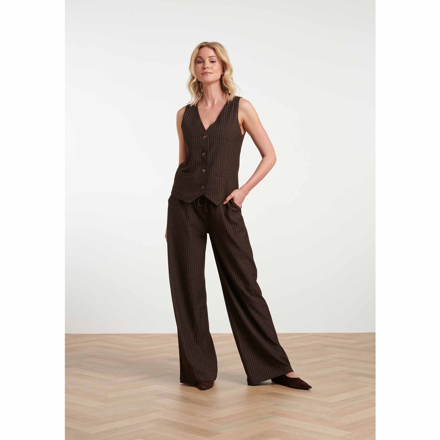 Smashed Lemon Gilet Donkerbruin | Tall