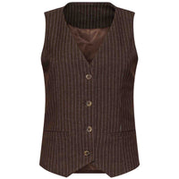 Smashed Lemon Gilet Donkerbruin – voorzijde – lange dames mode