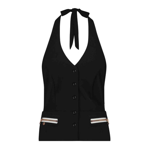 Zip73 Gilet Zwart, tall kleding voor lange vrouwen