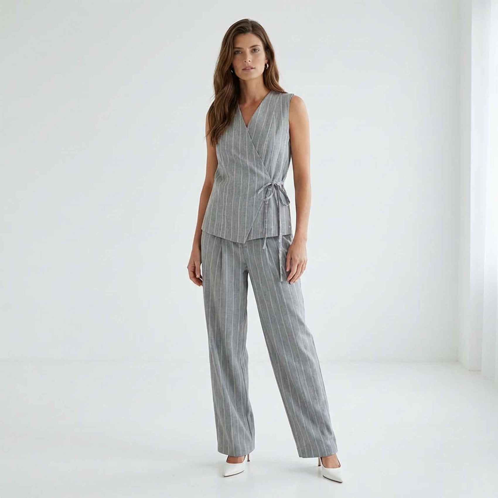 ZiZo Gilet Sophia Silver Stripe | Lang
