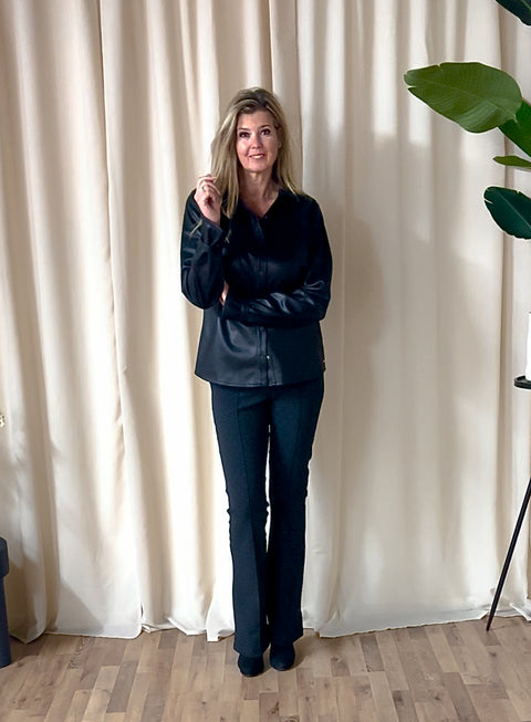 Aime Blouse Hannah Vegan Leather, tall kleding voor lange vrouwen