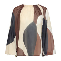 Smashed Lemon Blouse Bruin Donkerblauw | Tall