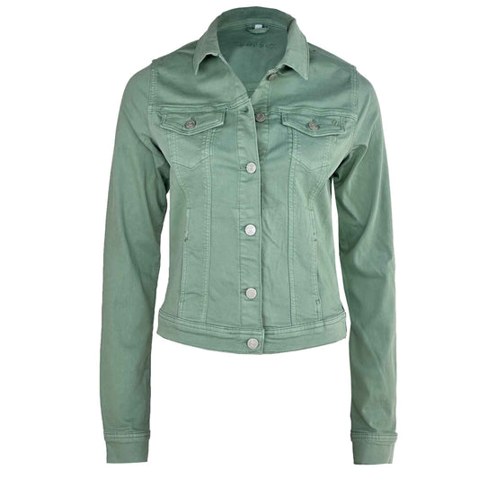 BlueFire Jeans jack Dusty green lange vrouwen