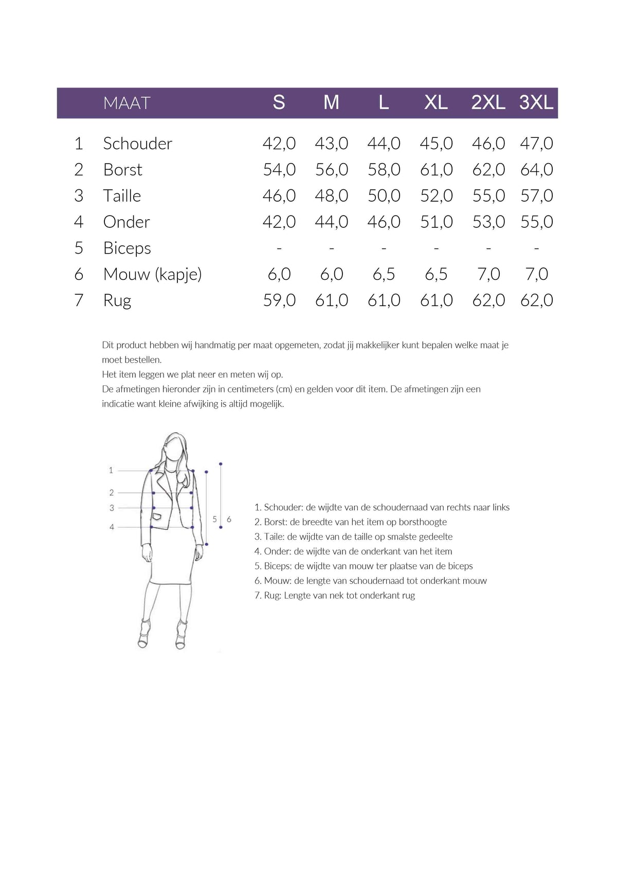 Maattabel NED Jack Mungo Mint | Tall