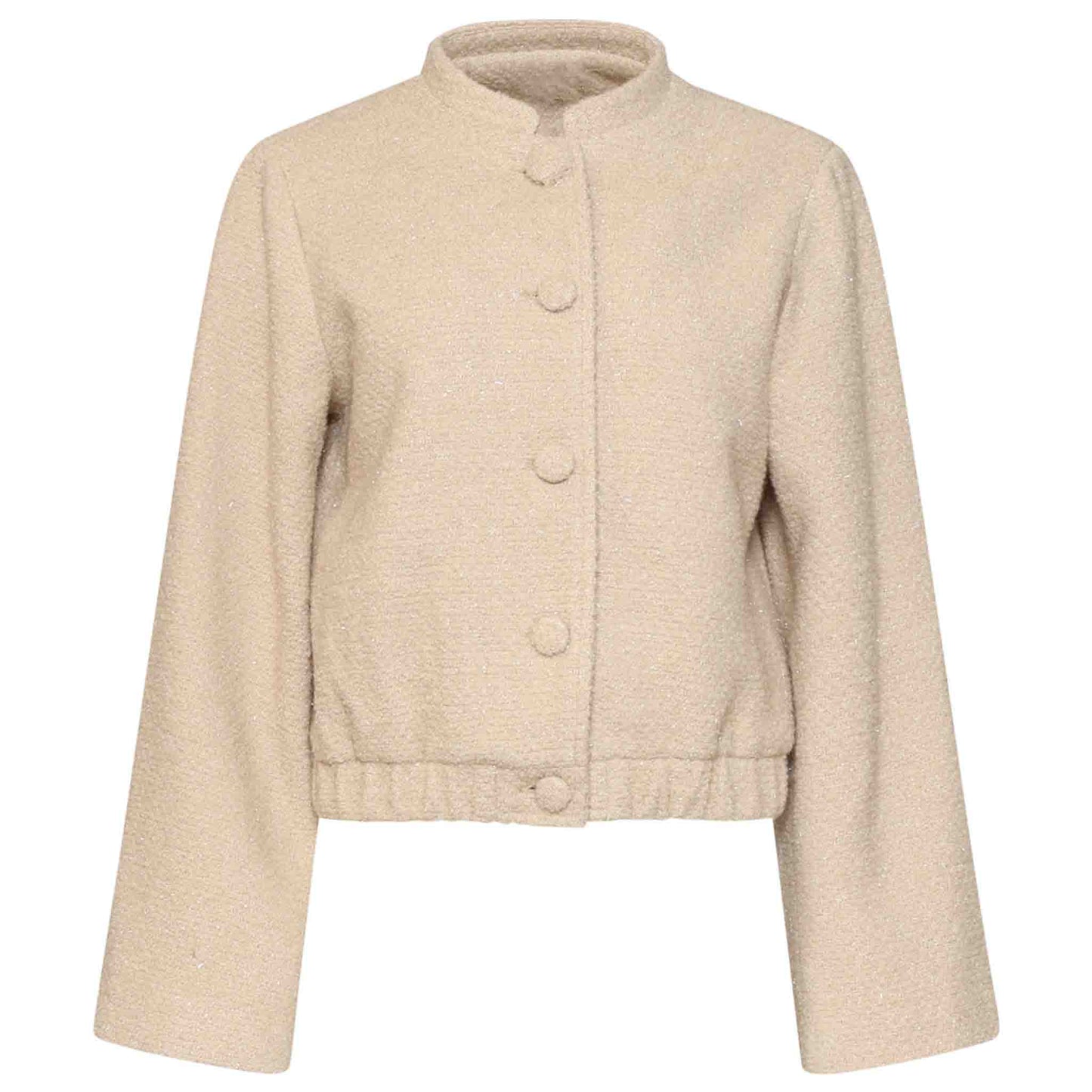 Tall boucle jack Smashed lemon | voorzijde |kleding lange dames