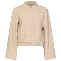 Tall boucle jack Smashed lemon | voorzijde |kleding lange dames