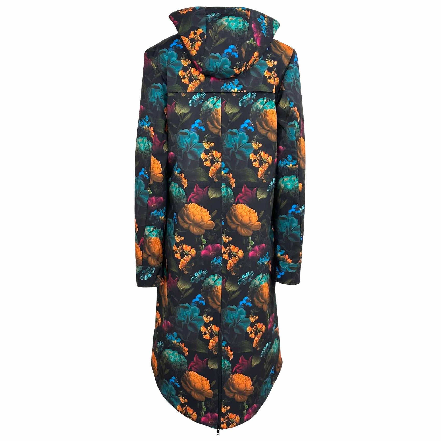 Longlady Jas Miry Bloem, tall kleding voor lange dames, achteraanzicht