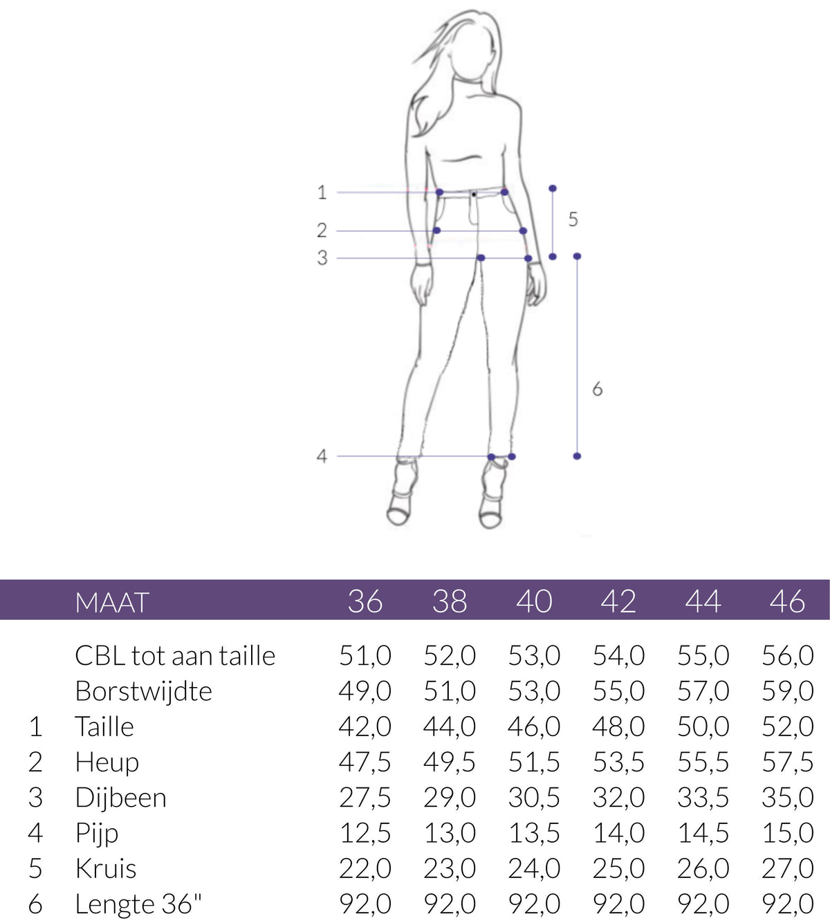 Maattabel Longlady Jumpsuit Silvany | Tall