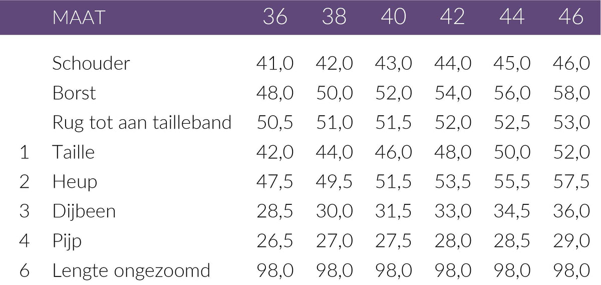 Maattabel Longlady Jumpsuit Syla Donkerbruin | Tall