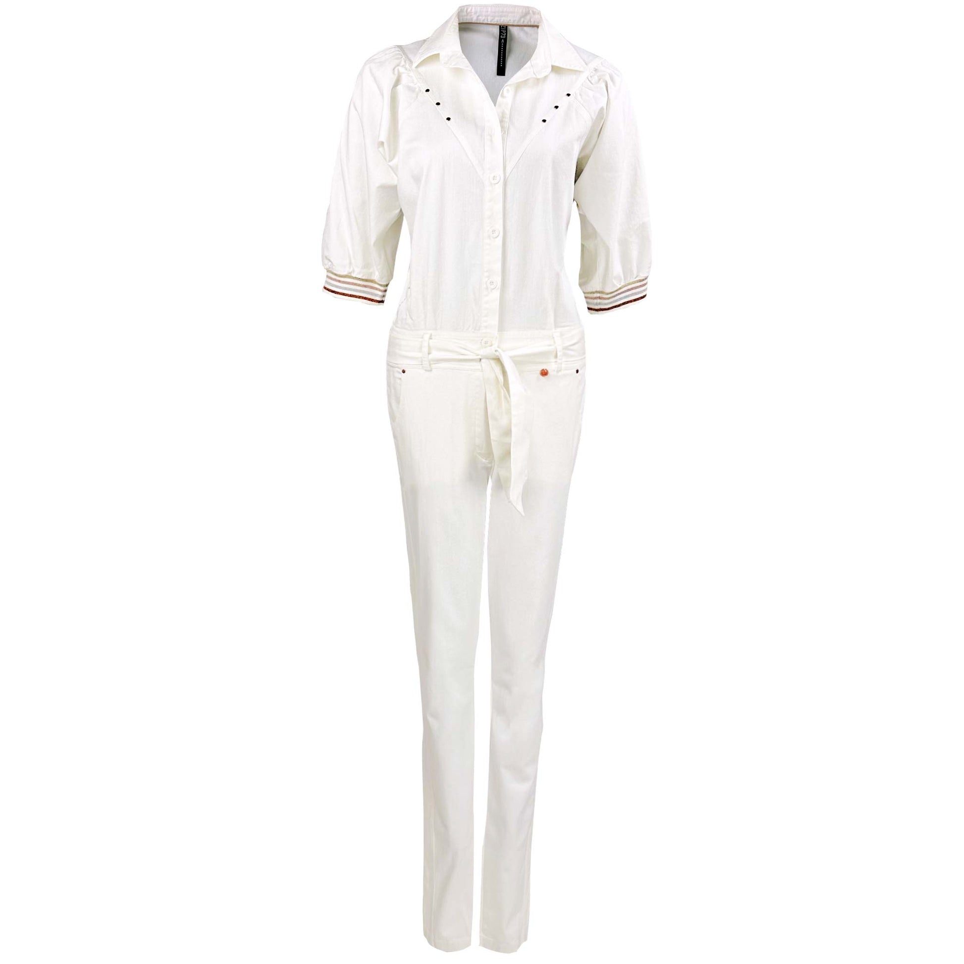 Zip73 Jumpsuit Denim Offwhite lange vrouwen tall