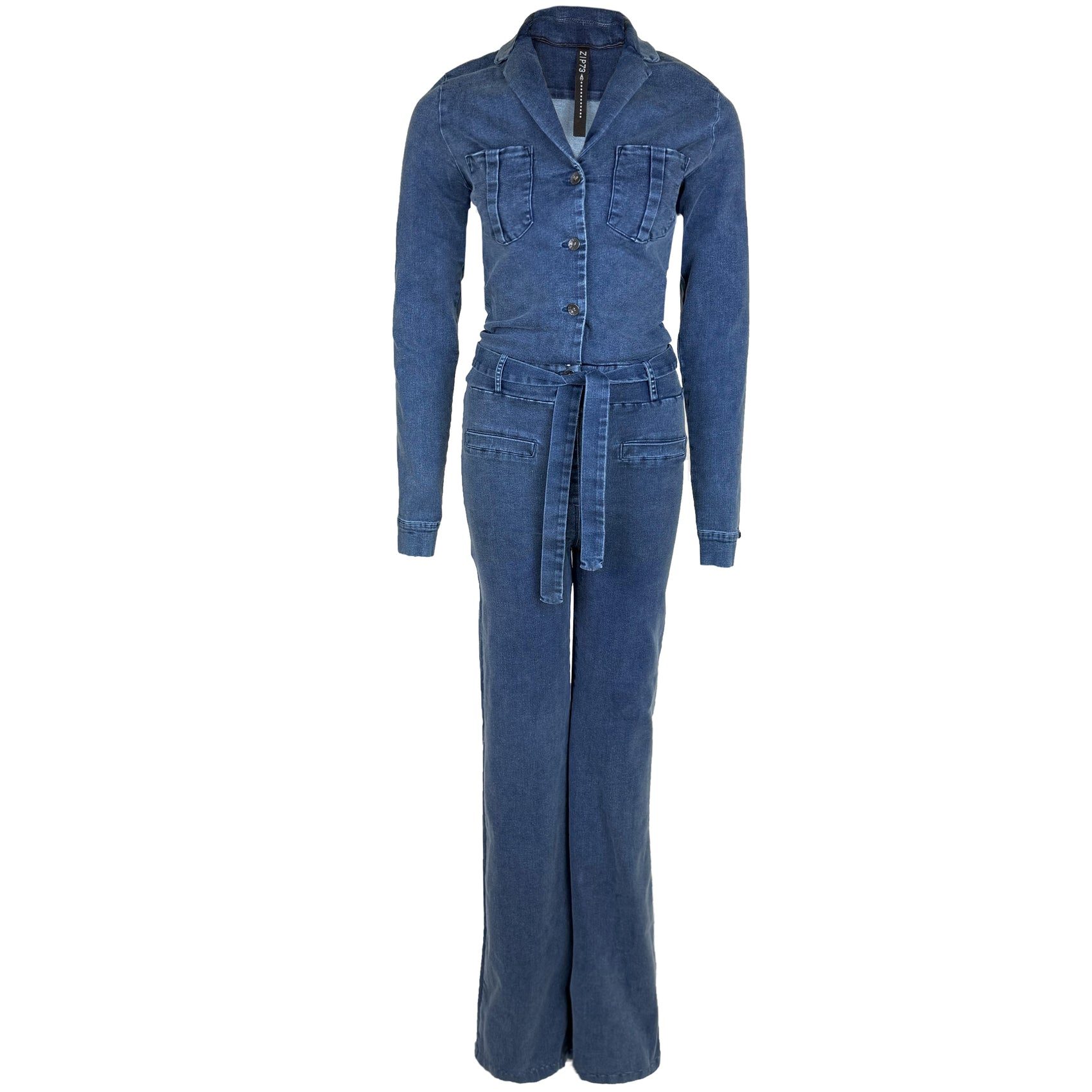 Tall Zip73 Jumpsuit Denim Flare - lange vrouwen
