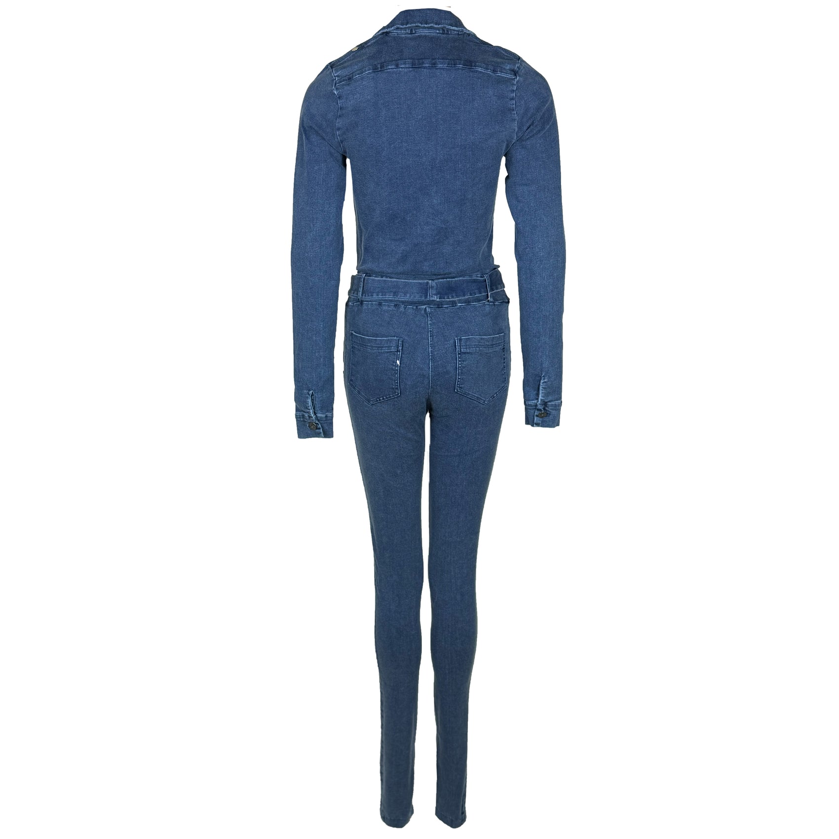 Zip73 Jumpsuit Denim Skinny, tall kleding voor lange dames, achteraanzicht