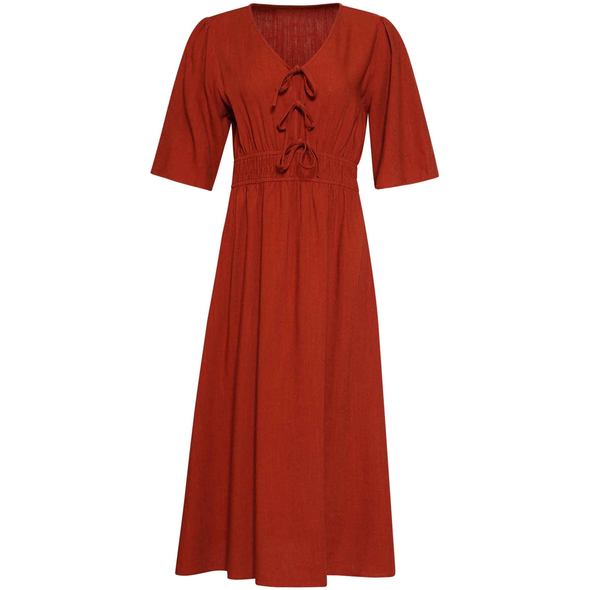 Smashed Lemon Jurk Brique lange vrouwen Tall voorzijde