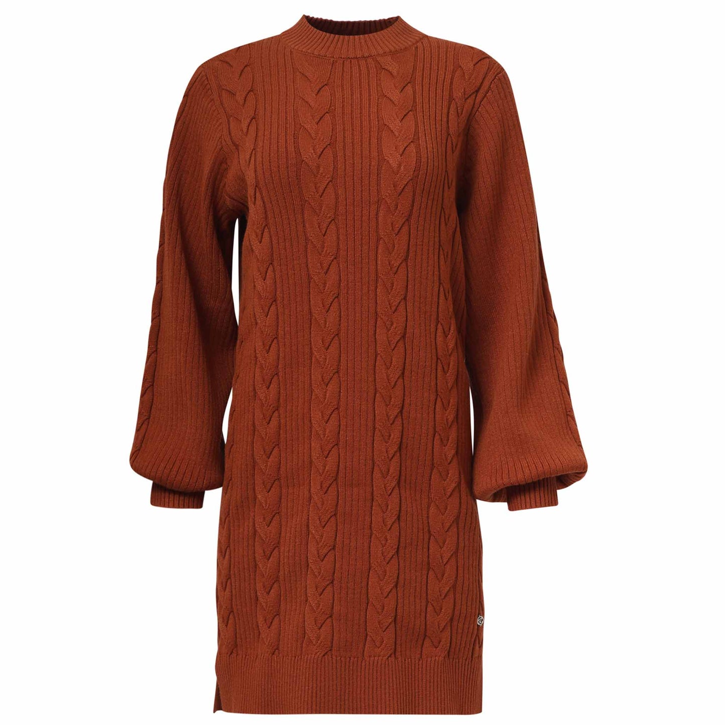 Smashed Lemon Jurk Gebreid Cognac | Tall