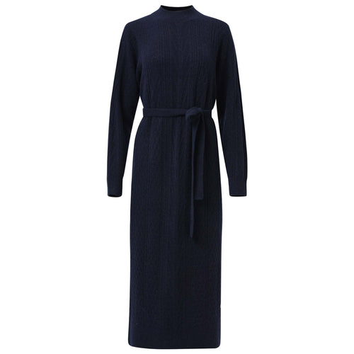 Smashed Lemon Jurk Gebreid Navy, tall kleding voor lange vrouwen