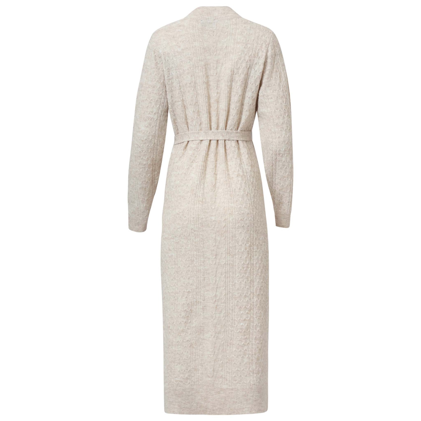 Smashed Lemon Jurk Gebreid Zand, tall kleding voor lange dames, achteraanzicht
