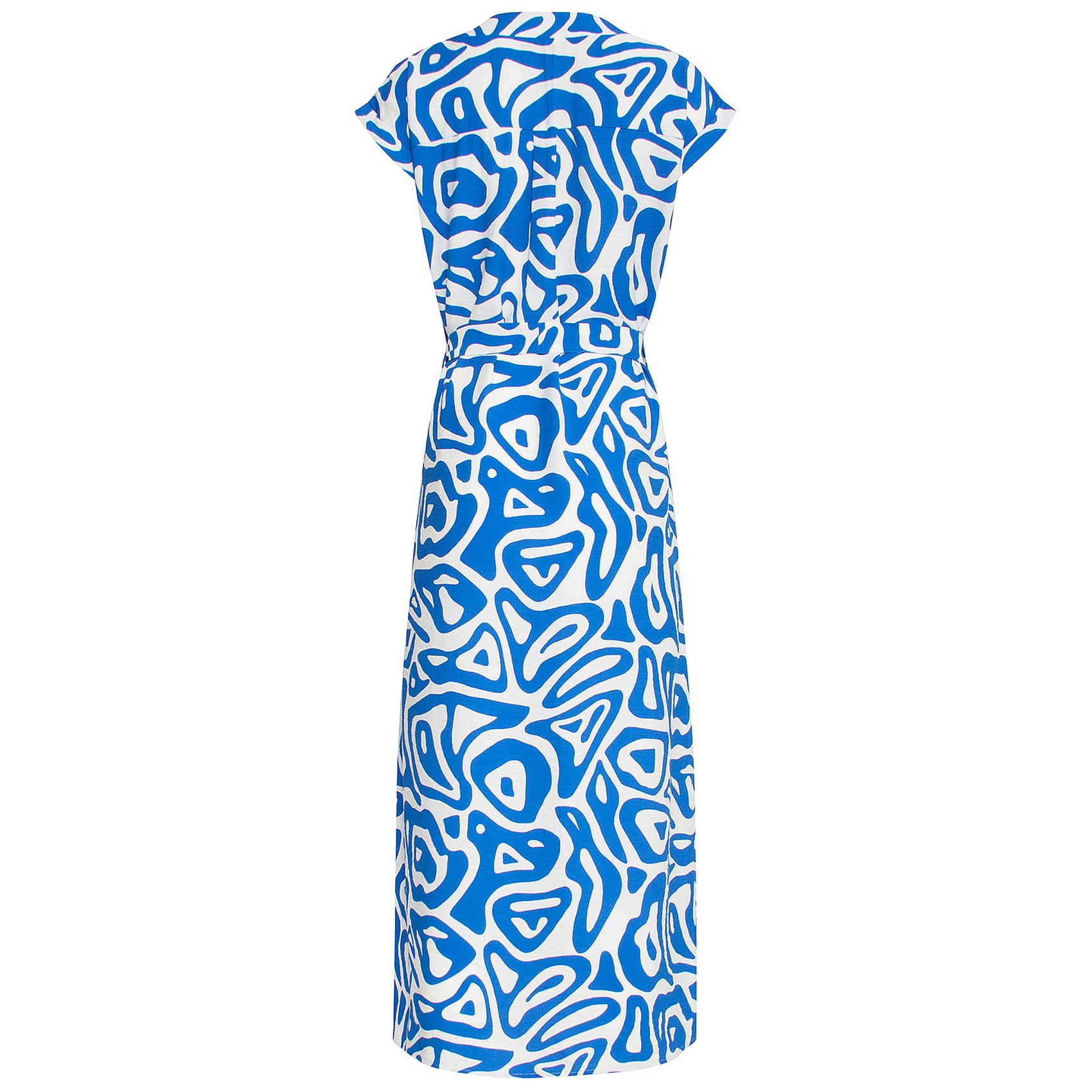 Smashed Lemon Jurk Print Cobalt, tall kleding voor lange dames, achteraanzicht