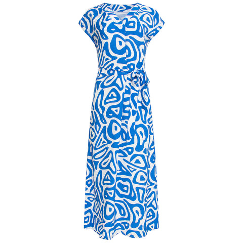 Smashed Lemon Jurk Print Cobalt, tall kleding voor lange vrouwen
