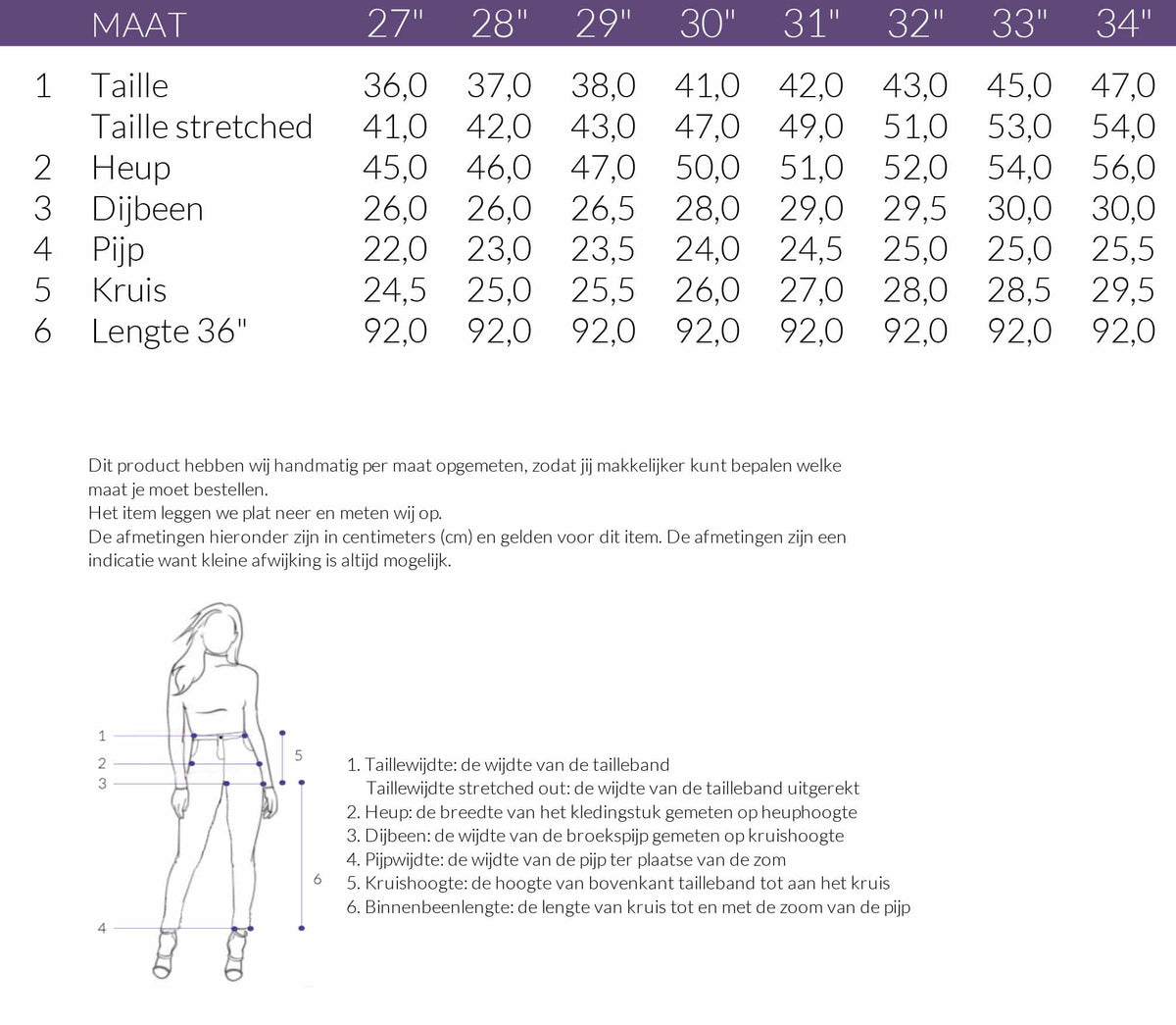 Maattabel LTB Jeans Fallon Caleya | Tall