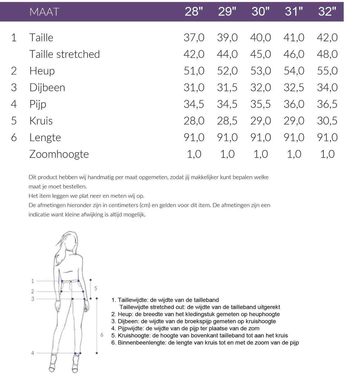 Maattabel LTB Jeans Leysa Nuvia | Tall