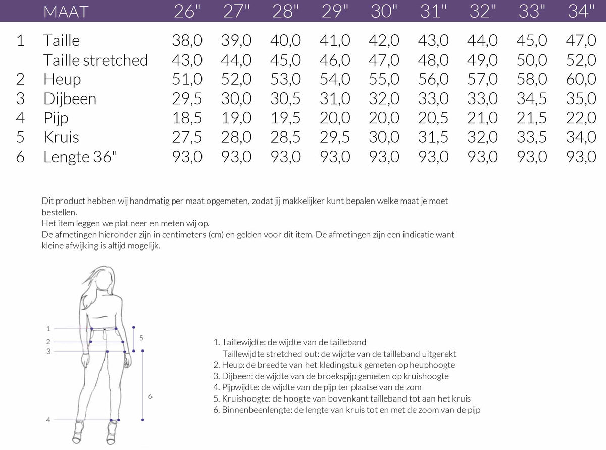 Maattabel LTB Jeans Wilona Viveca | Tall