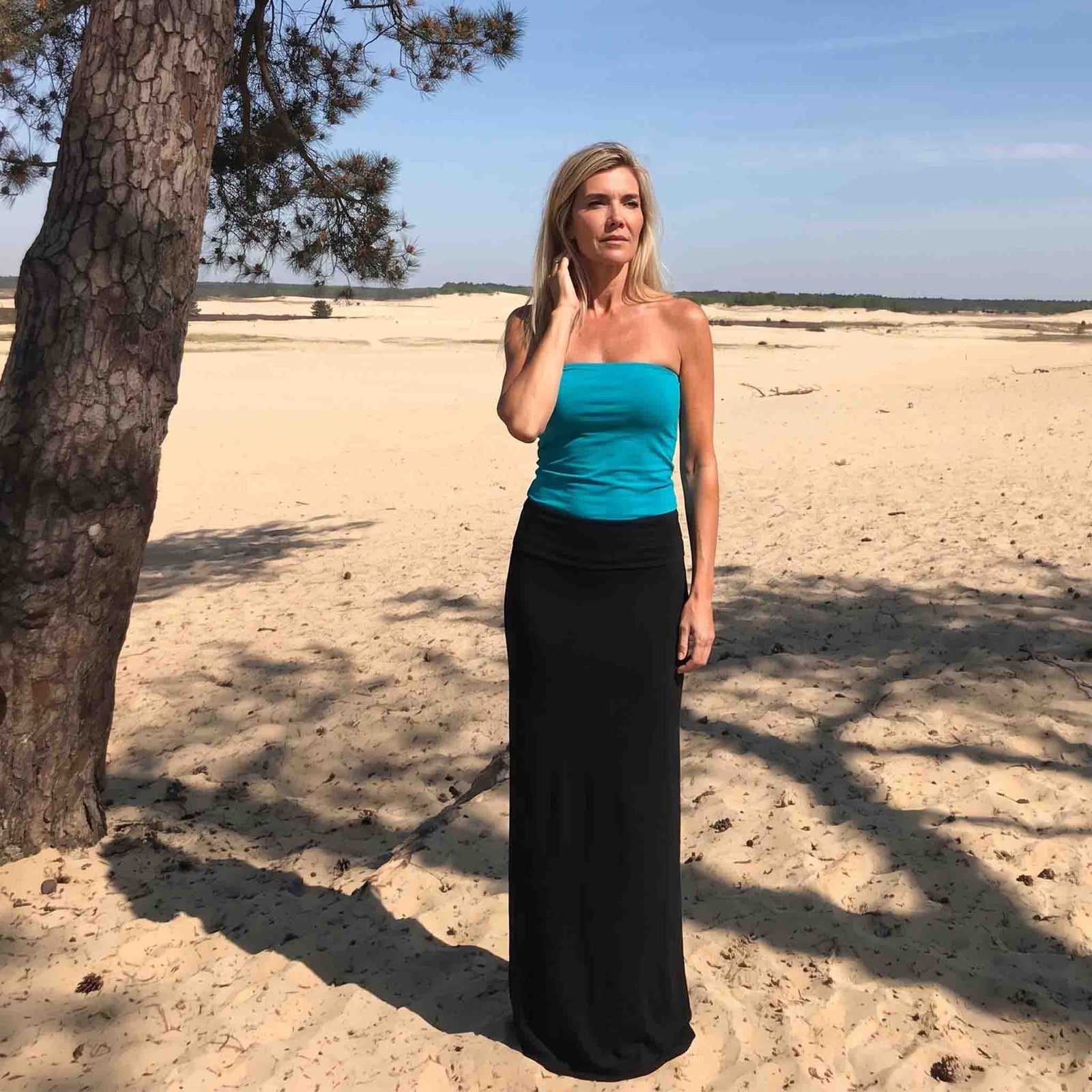 Longlady Bandeau top Tanda Aqua green | Tall