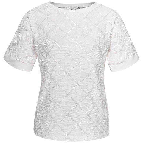 Kimara Shirt Pien Silver White, tall kleding voor lange vrouwen