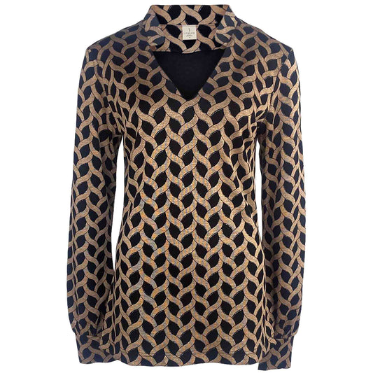Longlady Shirt Demi Beige Zwart | Tall