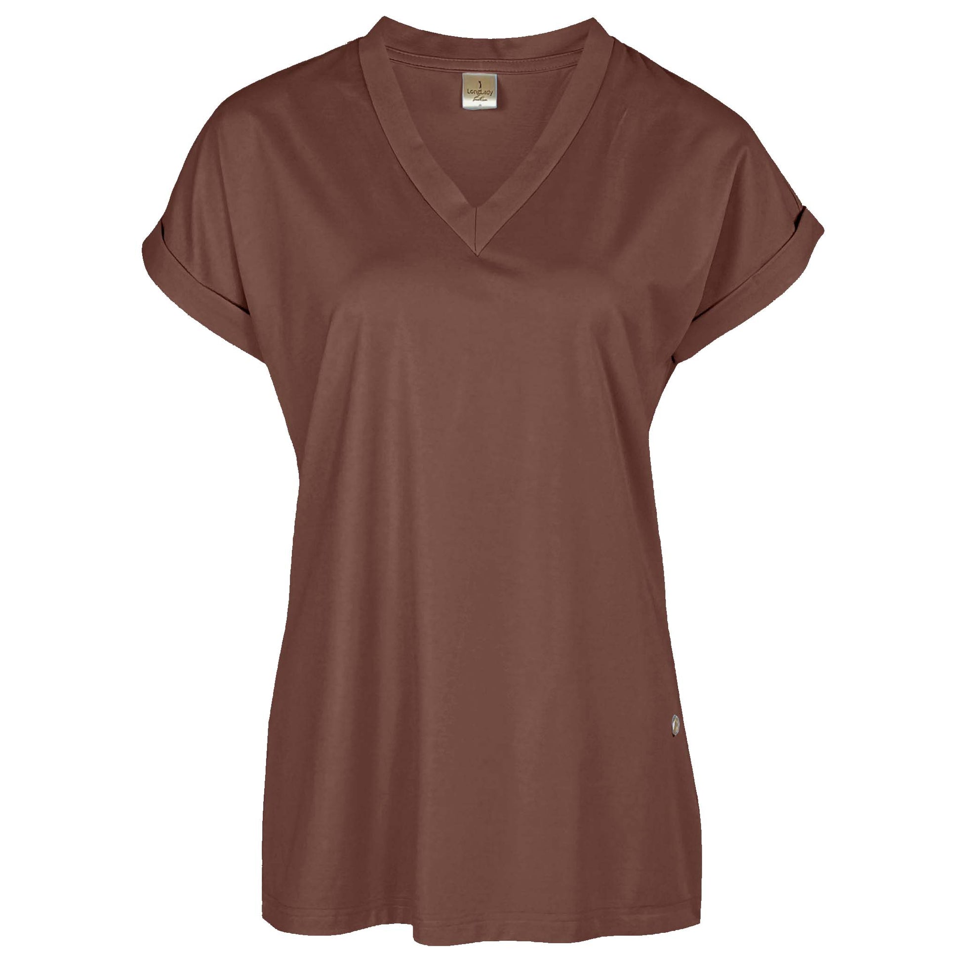 Longlady Shirt Feline choco lange vrouwen - Tall shirt