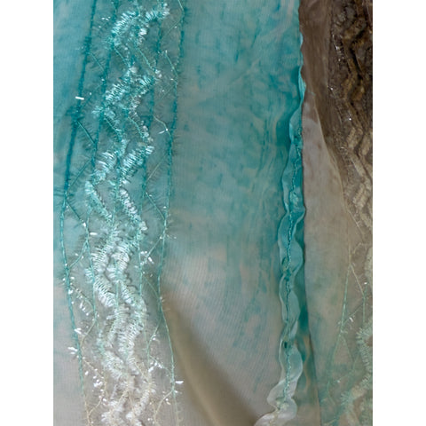 Longlady Shirt Odit Lurex Aqua, tall kleding voor lange vrouwen